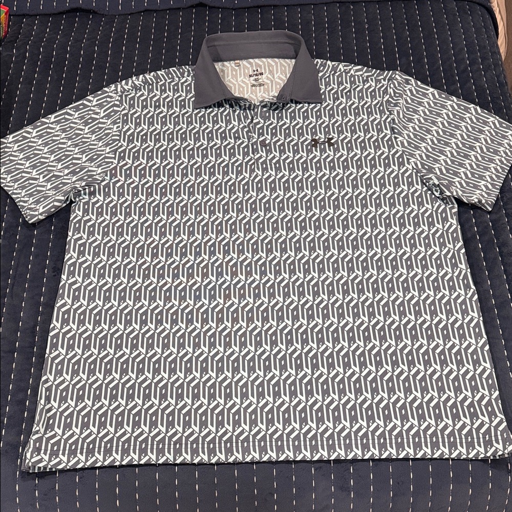 Under Armour Blue Geometric Men's Polo